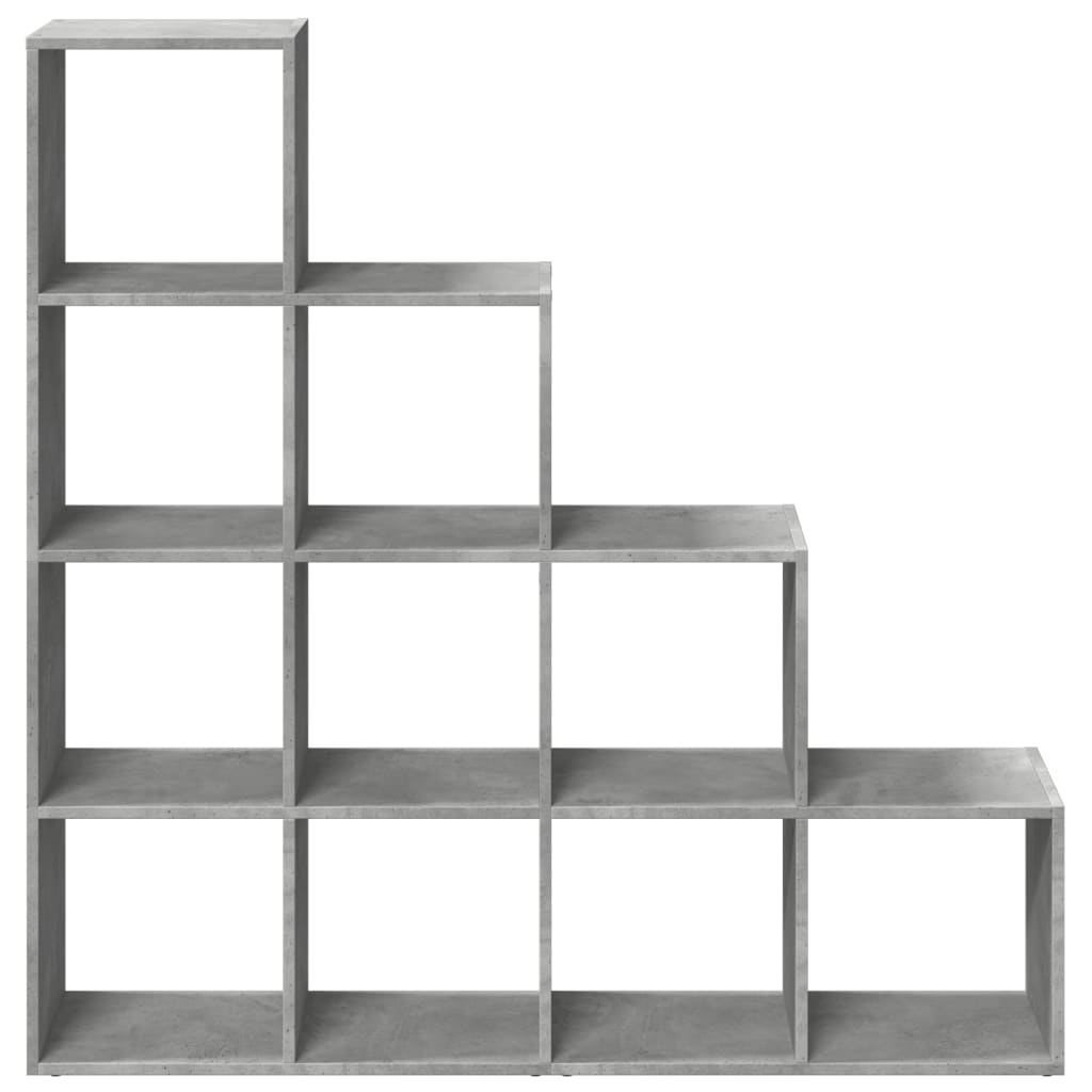 vidaXL Regał przegroda, 4 poziomy, szarość betonu, 131,5x29x131,5 cm