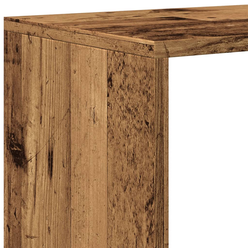 vidaXL Regał przegroda, 4 poziomy, stare drewno, 131,5x29x131,5 cm
