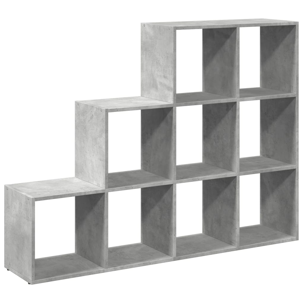 vidaXL Regał przegroda, 3 poziomy, szarość betonu, 137,5x29x103,5 cm
