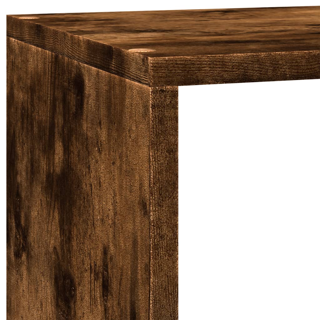 vidaXL Regał przegroda, 3 poziomy, przydymiony dąb, 137,5x29x103,5 cm