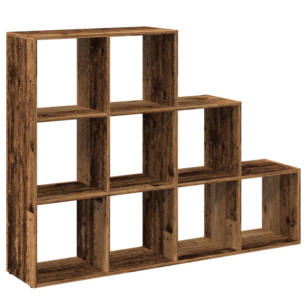 vidaXL Regał przegroda, 3 poziomy, stare drewno, 137,5x29x103,5 cm