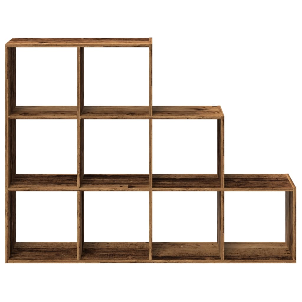 vidaXL Regał przegroda, 3 poziomy, stare drewno, 137,5x29x103,5 cm