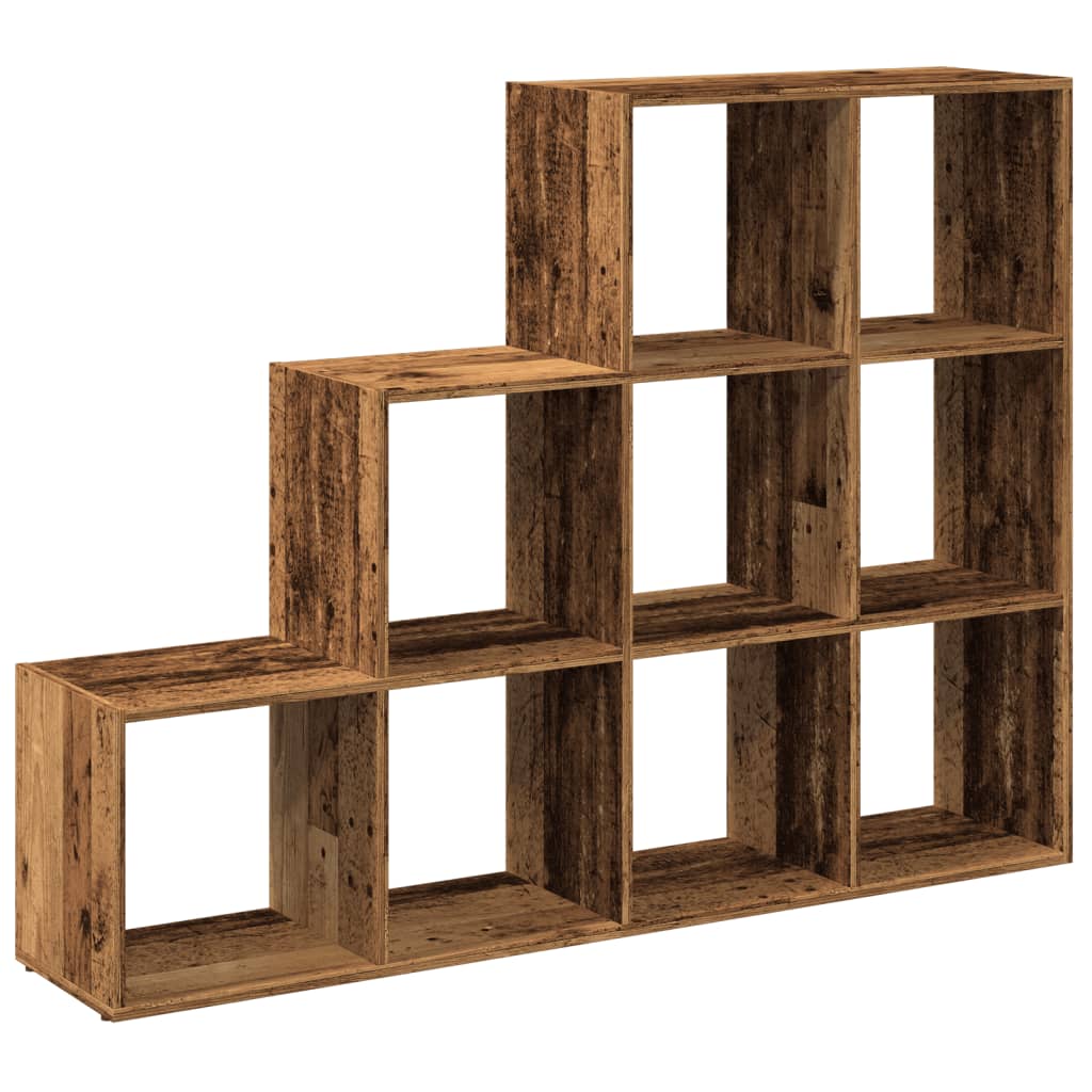 vidaXL Regał przegroda, 3 poziomy, stare drewno, 137,5x29x103,5 cm
