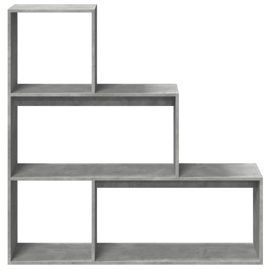 vidaXL Regał przegroda, 3 poziomy, szarość betonu, 123x29x123 cm