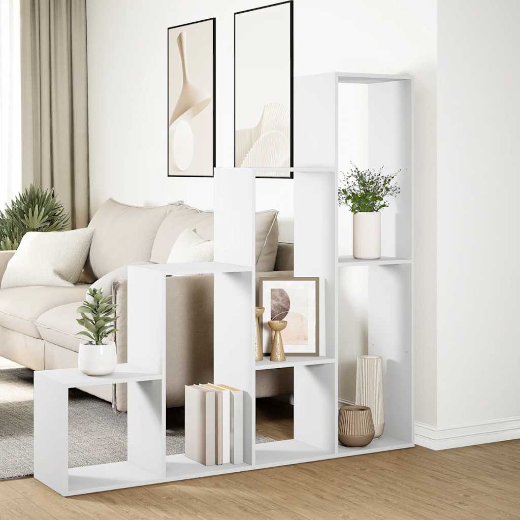 vidaXL Regał przegroda, 4 poziomy, biały, 143,5x29x143,5 cm