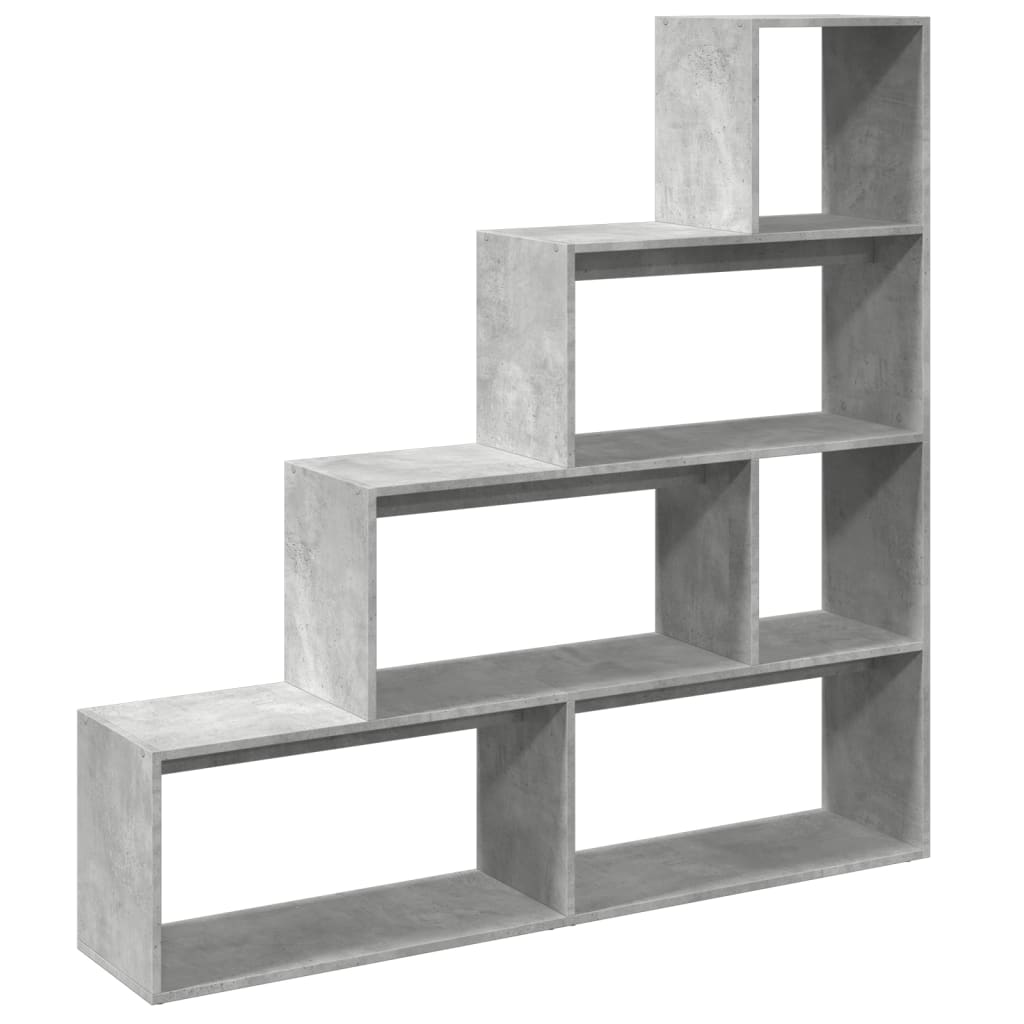 vidaXL Regał przegroda, 4 poziomy, szarość betonu, 143,5x29x143,5 cm