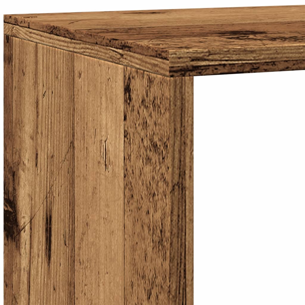 vidaXL Regał przegroda, 4 poziomy, stare drewno, 143,5x29x143,5 cm