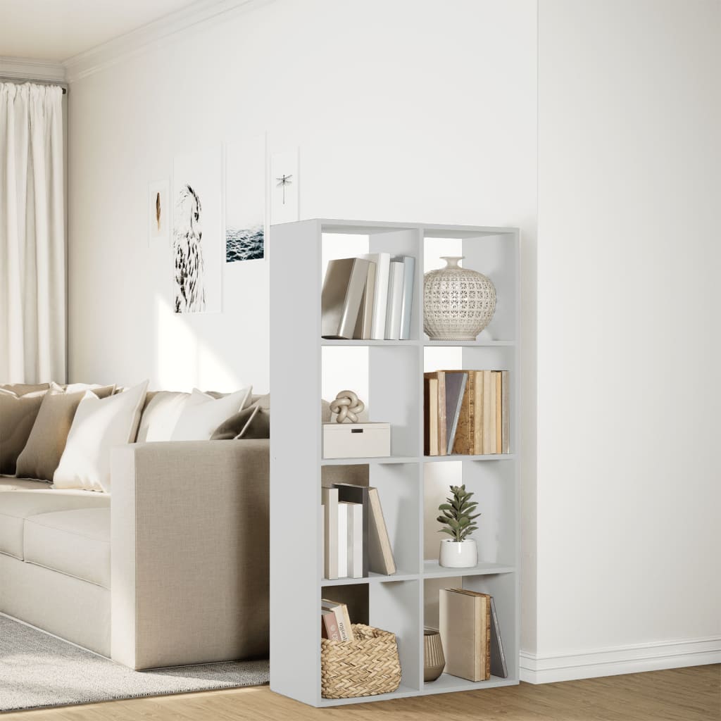 vidaXL Regał na książki z parawanem pokojowym, biały, 69,5x29x137,5 cm, drewno konstrukcyjne