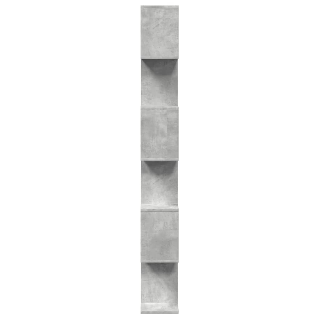 vidaXL Regał przegroda, 6 poziomów, szarość betonu, 70x24x193 cm