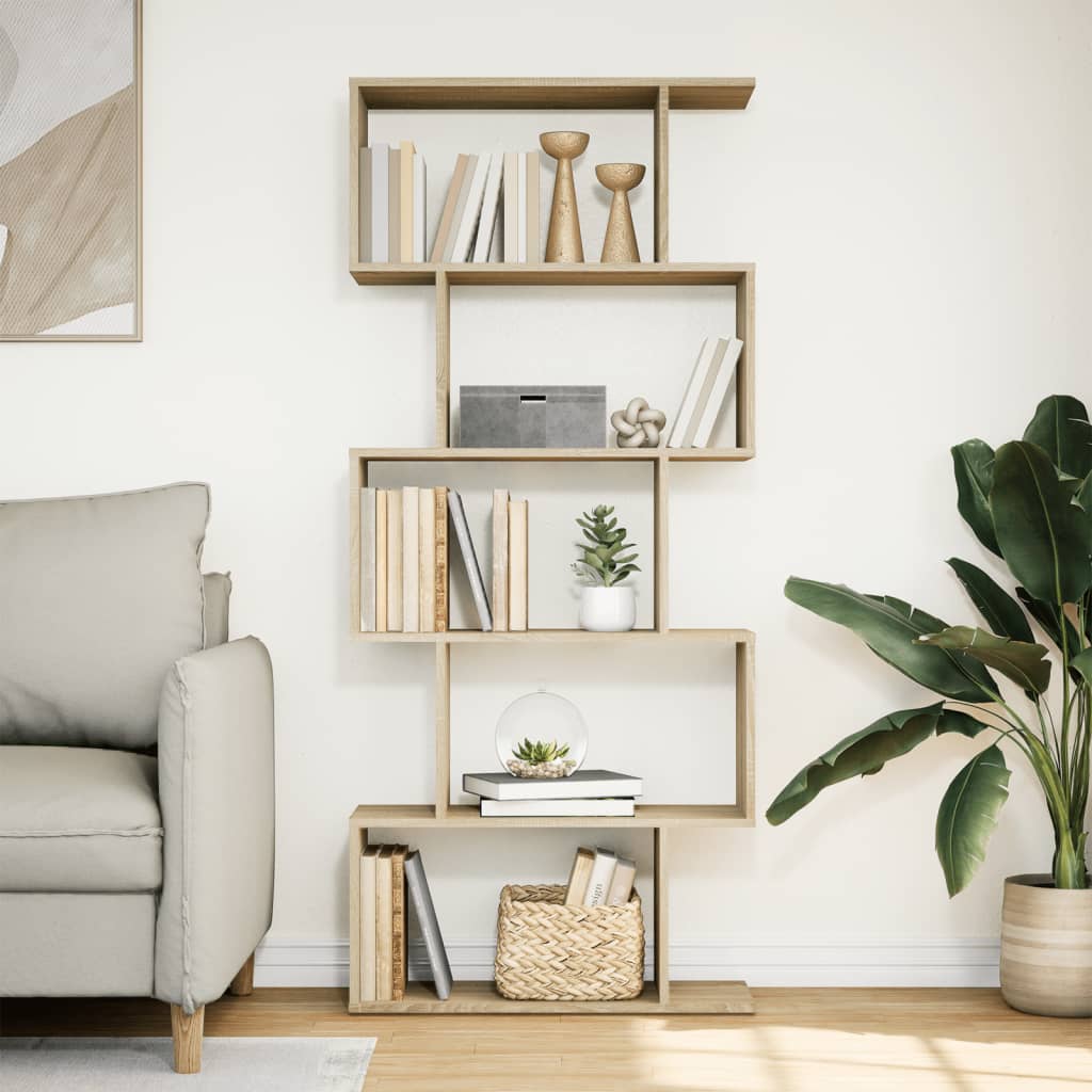 vidaXL Regał przegroda, 5 poziomów, dąb sonoma, 70x24x161 cm