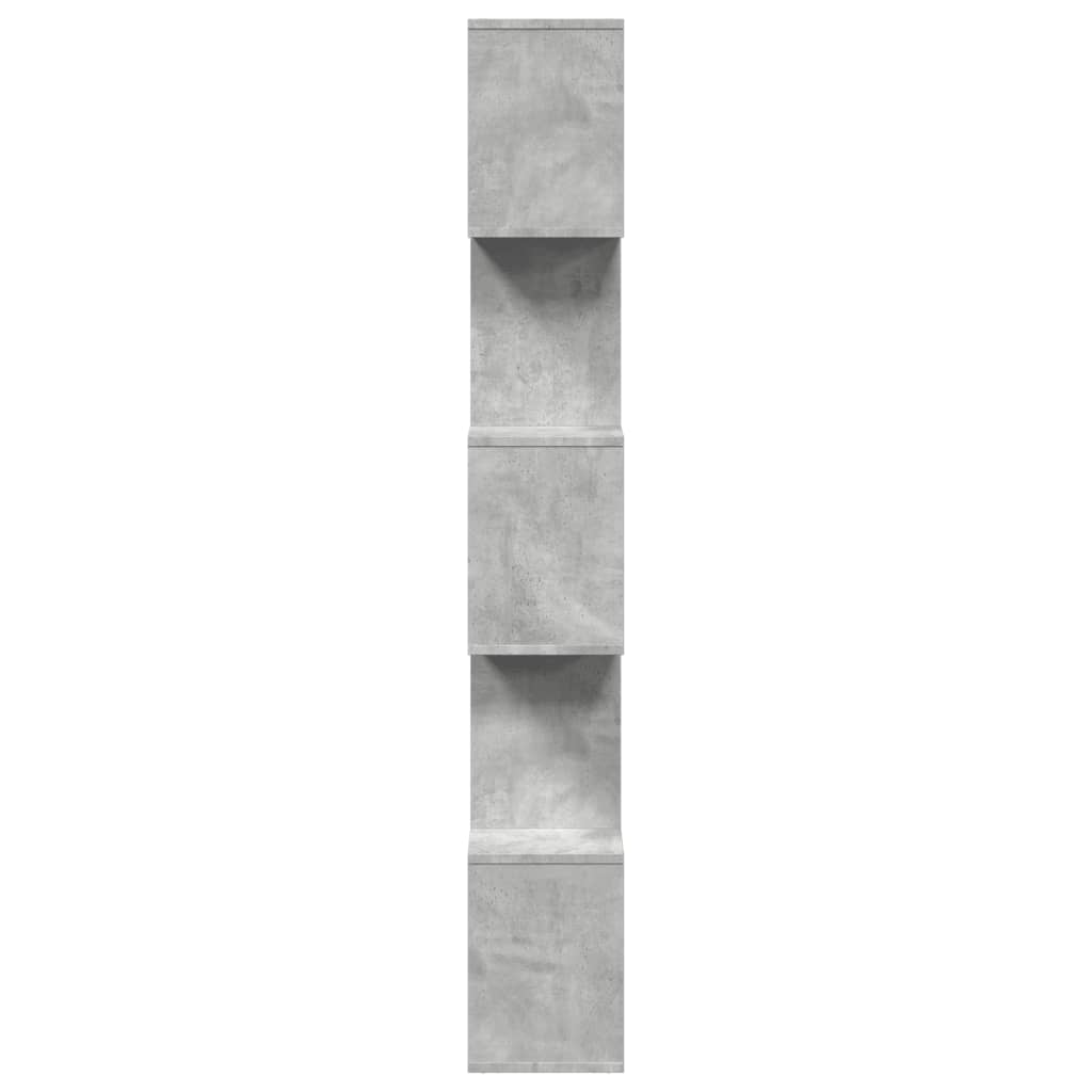 vidaXL Regał przegroda, 5 poziomów, szarość betonu, 70x24x161 cm