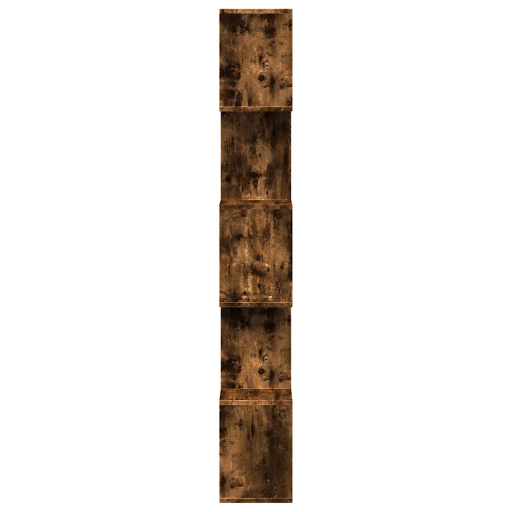 vidaXL Regał przegroda, 5 poziomów, przydymiony dąb, 70x24x161 cm