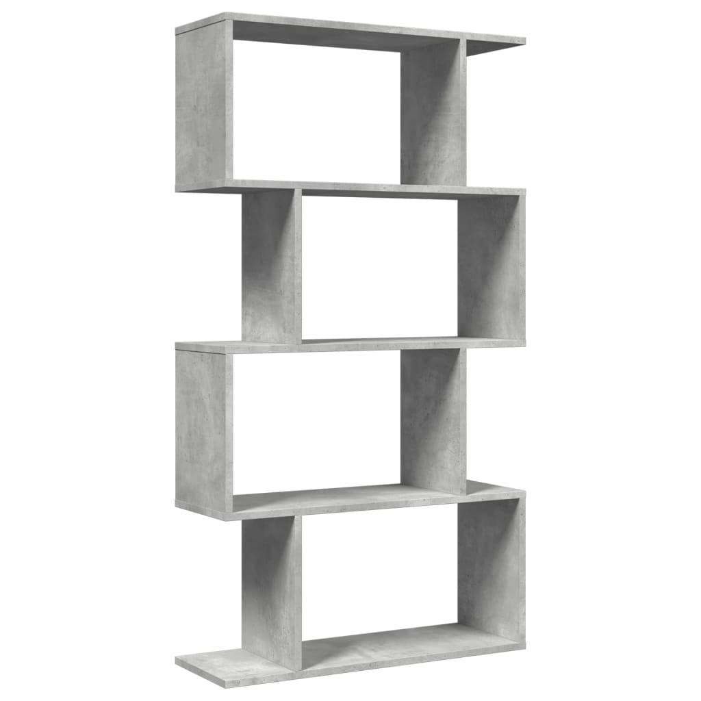 vidaXL Regał przegroda, 4 poziomy, szarość betonu, 70x24x129 cm