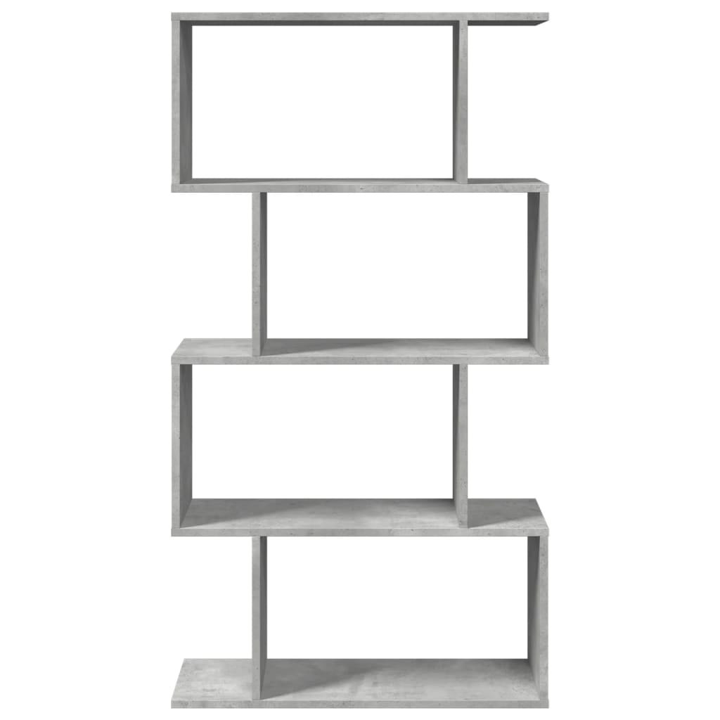 vidaXL Regał przegroda, 4 poziomy, szarość betonu, 70x24x129 cm