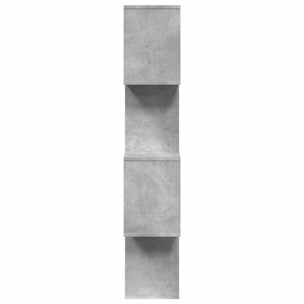 vidaXL Regał przegroda, 4 poziomy, szarość betonu, 70x24x129 cm