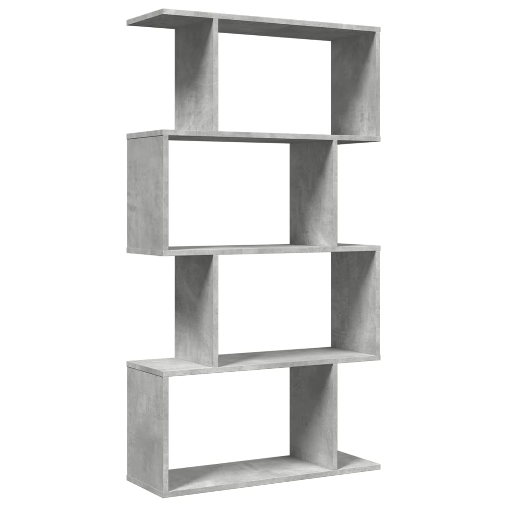 vidaXL Regał przegroda, 4 poziomy, szarość betonu, 70x24x129 cm