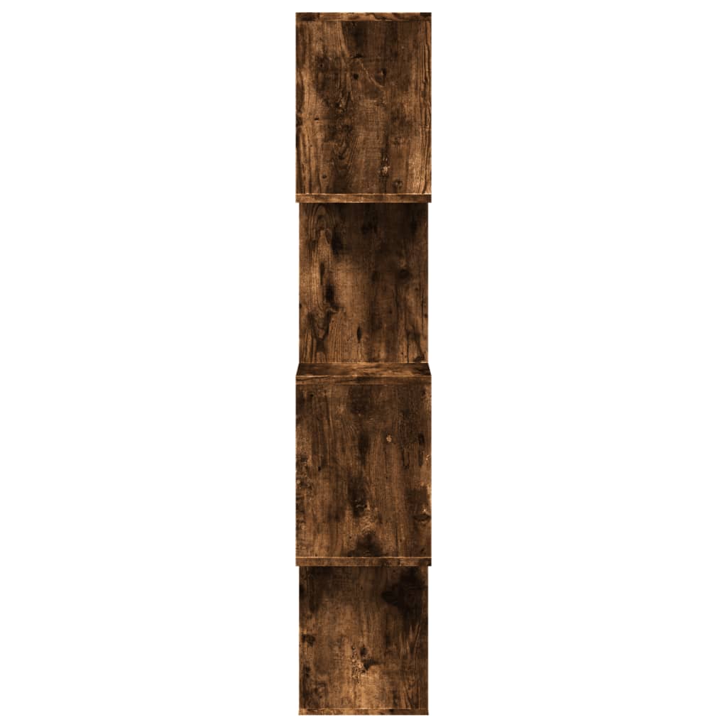vidaXL Regał przegroda, 4 poziomy, przydymiony dąb, 70x24x129 cm