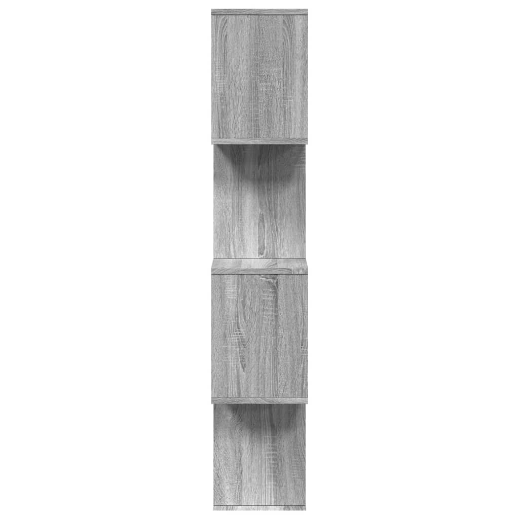 vidaXL Regał przegroda, 4 poziomy, szary dąb sonoma, 70x24x129 cm