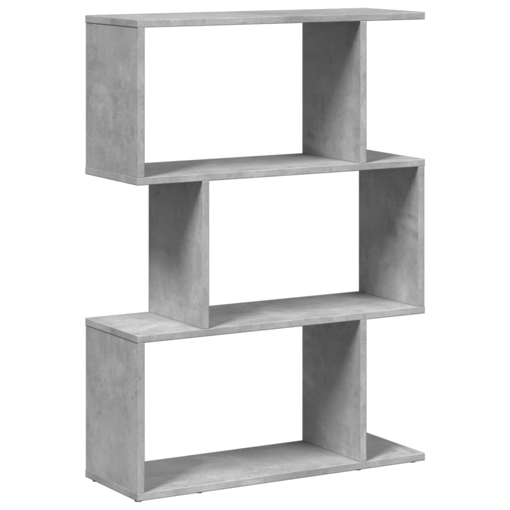 vidaXL Regał przegroda, 3 poziomy, szarość betonu, 70x24x97 cm