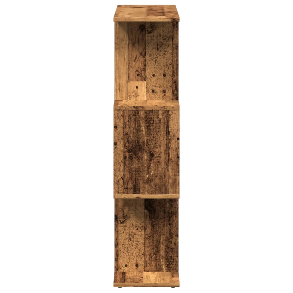 vidaXL Regał przegroda, 3 poziomy, stare drewno, 70x24x97 cm