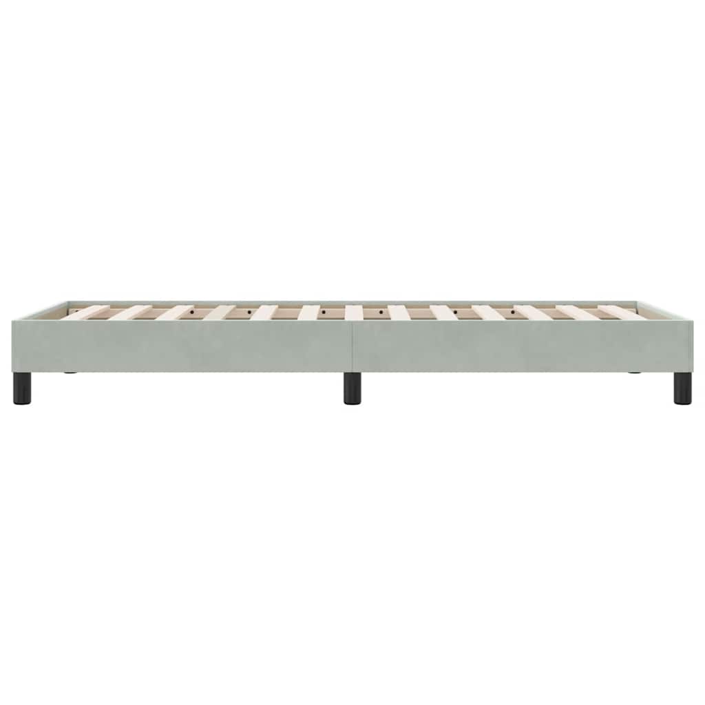 vidaXL Rama łóżka bez materaca, jasnoszara, 80x210 cm, aksamitna