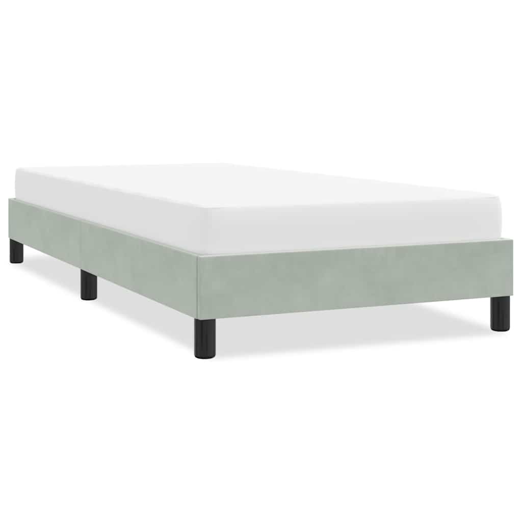 vidaXL Rama łóżka bez materaca, jasnoszara, 80x210 cm, aksamitna