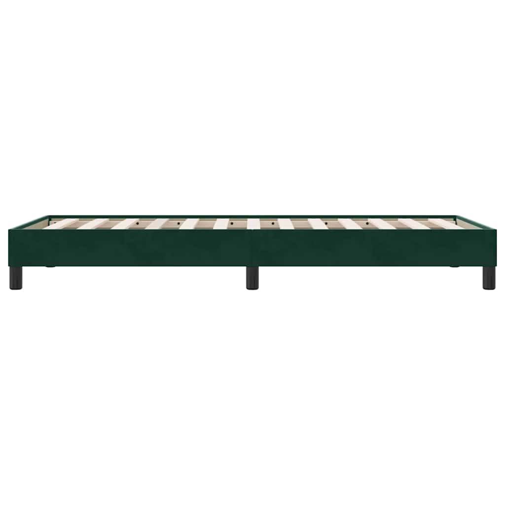 vidaXL Rama łóżka bez materaca, ciemnozielone, 80x210 cm, aksamitne