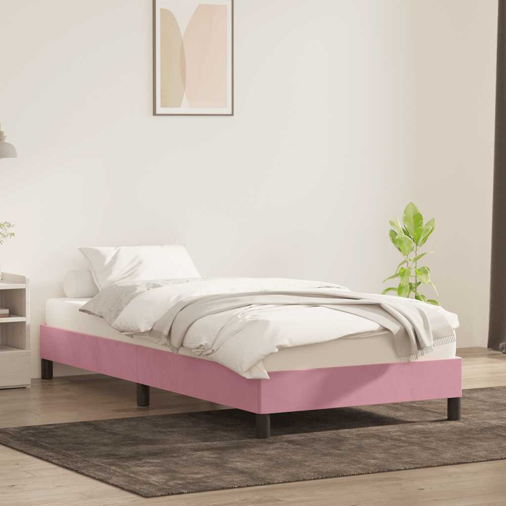 vidaXL Rama łóżka bez materacem, różowa, 80x210 cm, aksamit