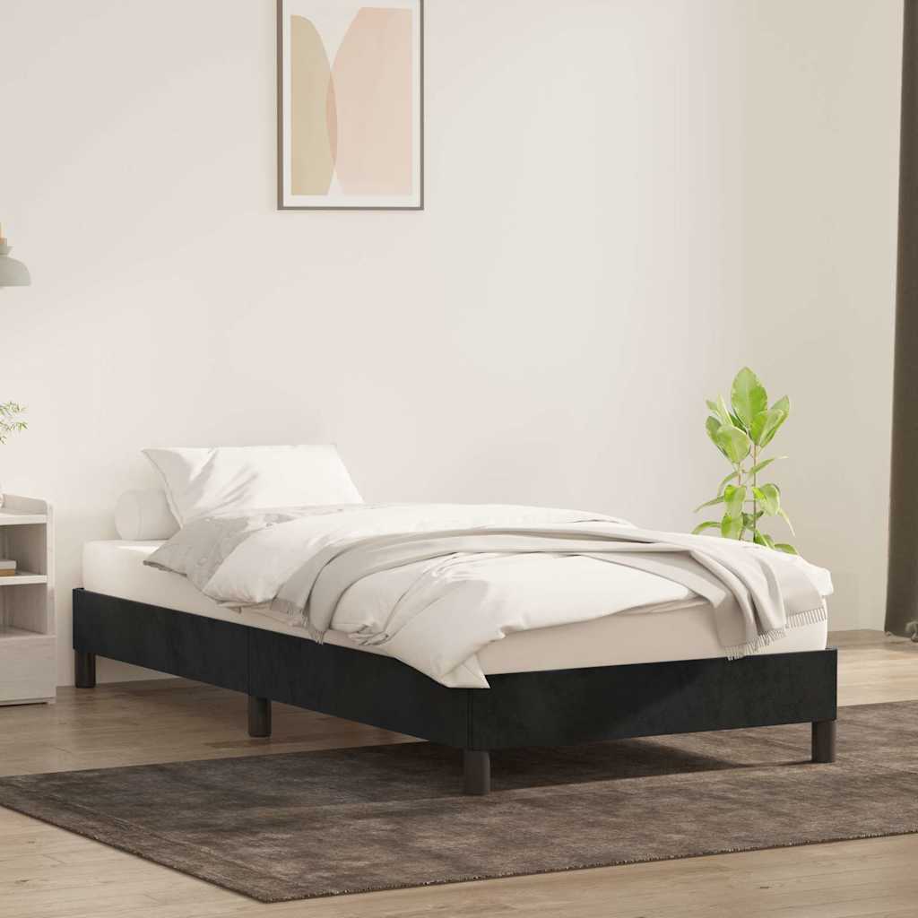 vidaXL Rama łóżka bez materaca, czarna, 90x210 cm, aksamitna