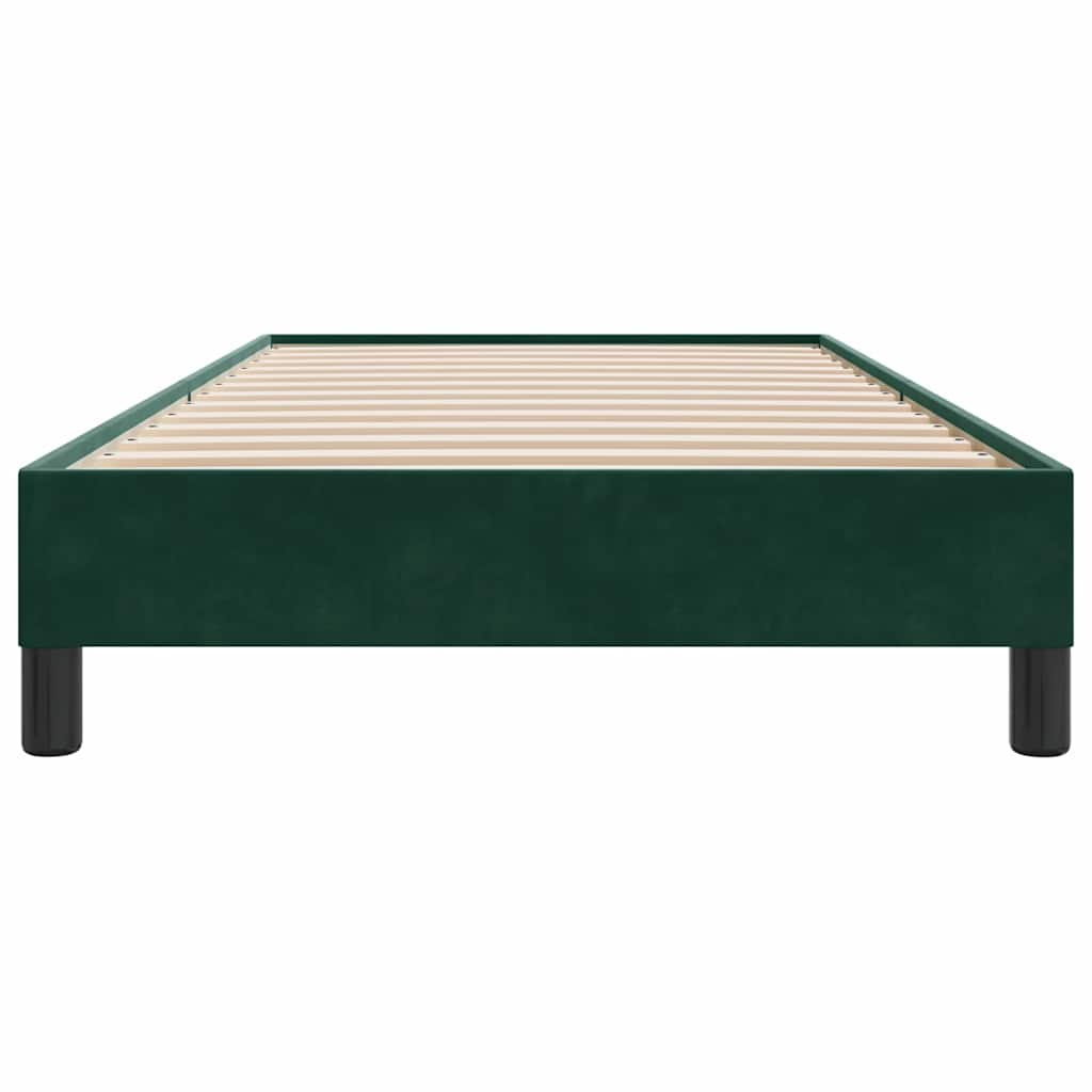 vidaXL Rama łóżka bez materaca, ciemnozielone, 90x210 cm, aksamitne