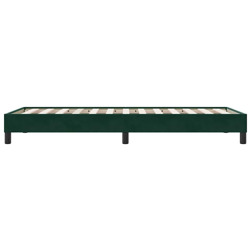 vidaXL Rama łóżka bez materaca, ciemnozielone, 90x210 cm, aksamitne