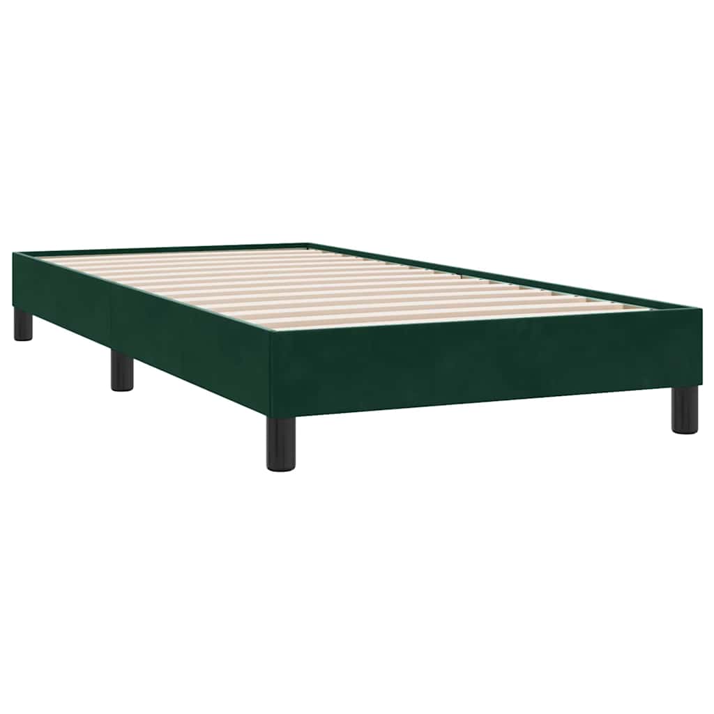 vidaXL Rama łóżka bez materaca, ciemnozielone, 90x210 cm, aksamitne