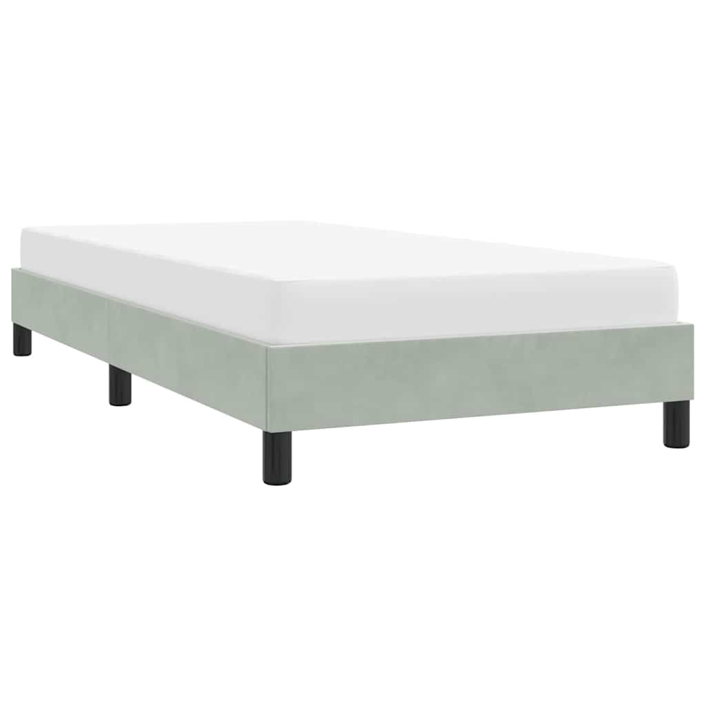 vidaXL Rama łóżka bez materaca, jasnoszara, 100x210 cm, aksamitna