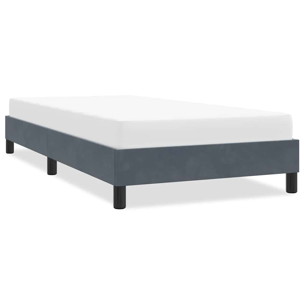 vidaXL Rama łóżka bez materaca, ciemnoszara, 100x210 cm, aksamitna