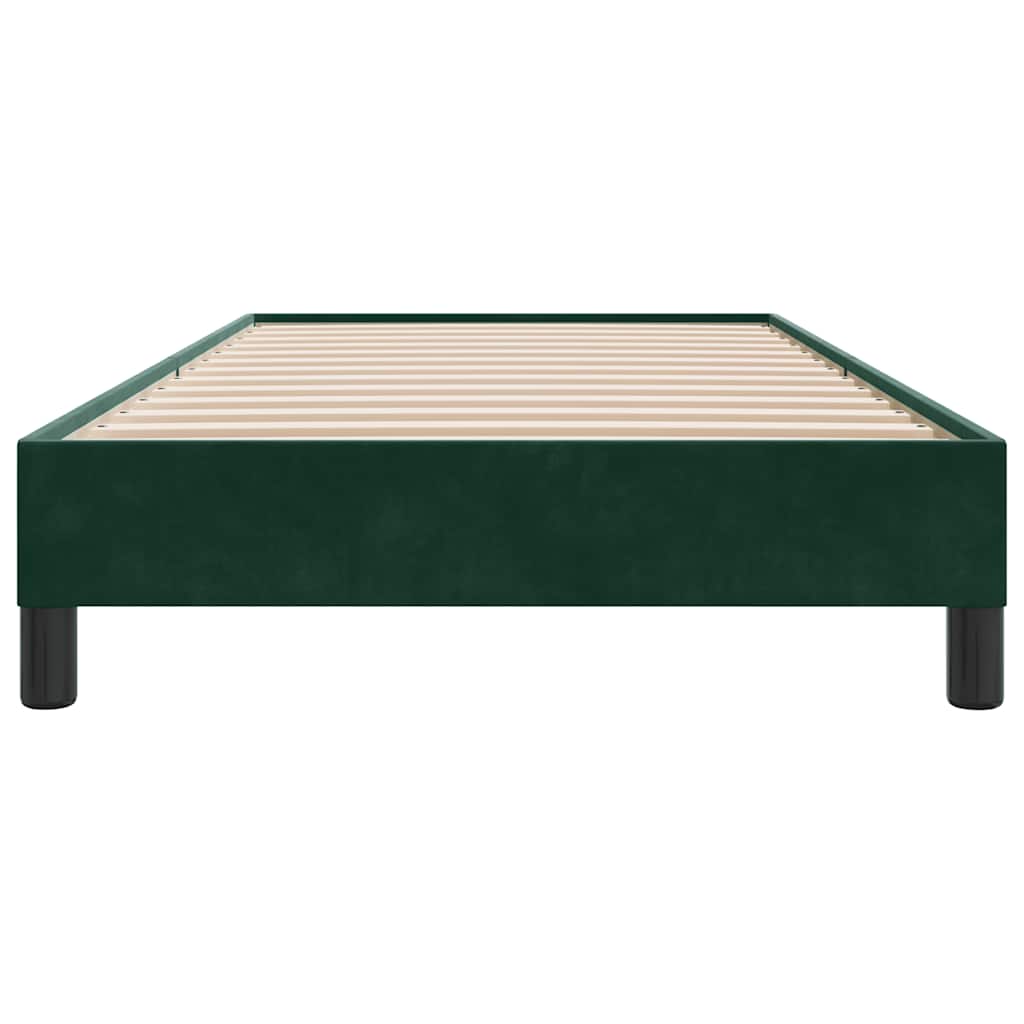 vidaXL Rama łóżka bez materaca, ciemnozielone, 100x210 cm, aksamitne