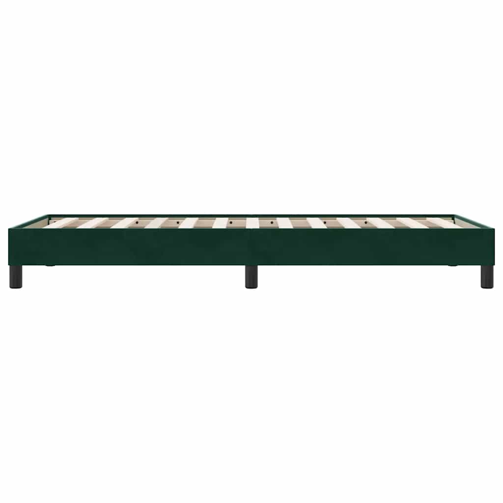 vidaXL Rama łóżka bez materaca, ciemnozielone, 100x210 cm, aksamitne