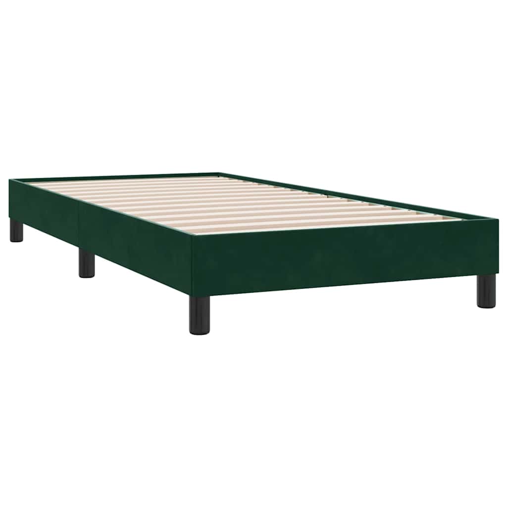 vidaXL Rama łóżka bez materaca, ciemnozielone, 100x210 cm, aksamitne