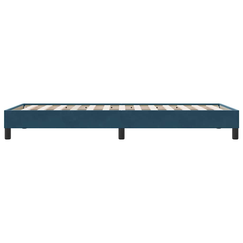 vidaXL Rama łóżka bez materaca, ciemnoniebieska, 100x210 cm, aksamitna