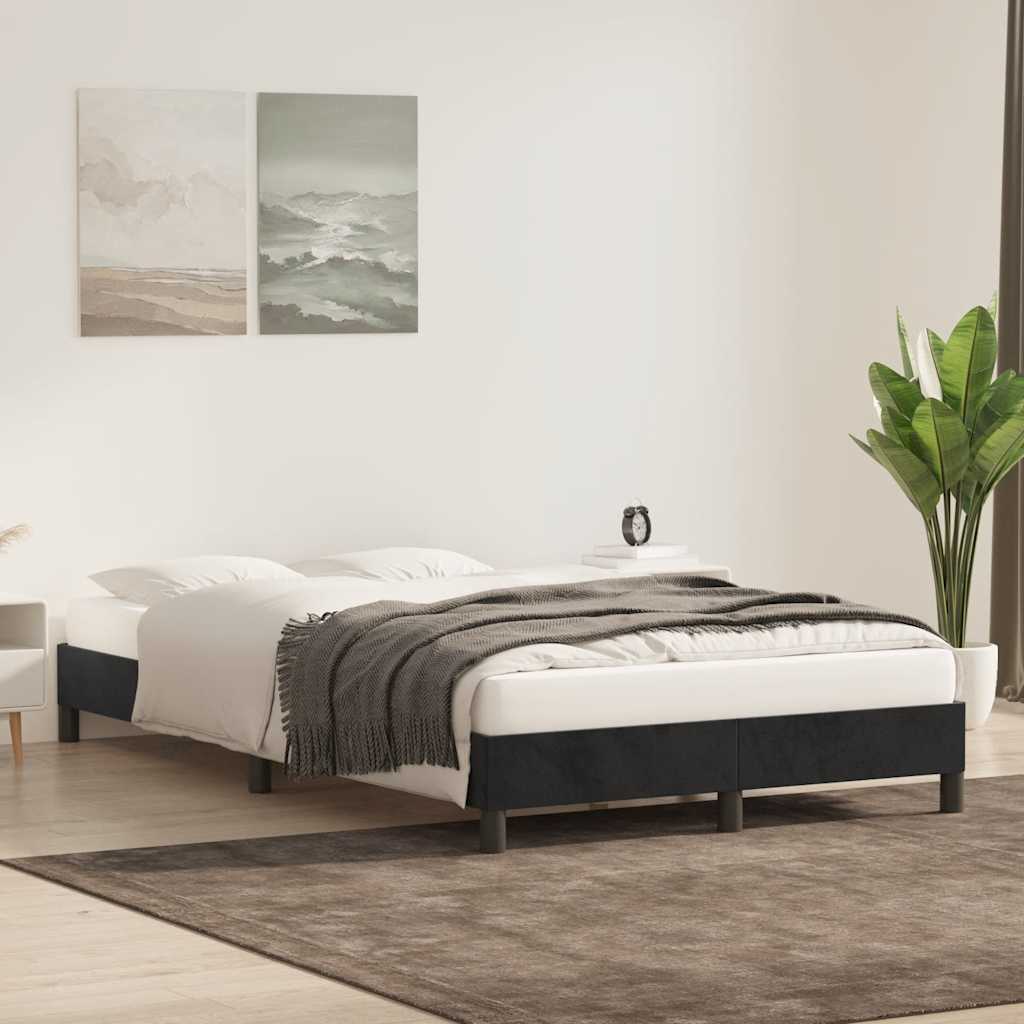 vidaXL Rama łóżka bez materaca Czarna 120x210 cm Aksamit