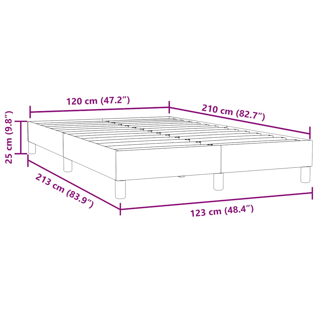 vidaXL Rama łóżka bez materaca Czarna 120x210 cm Aksamit
