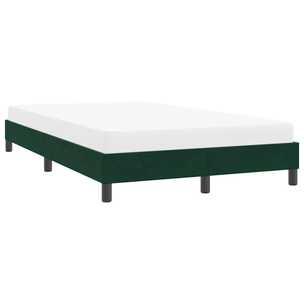 vidaXL Rama łóżka bez materaca, ciemnozielone, 120x210 cm, aksamitne