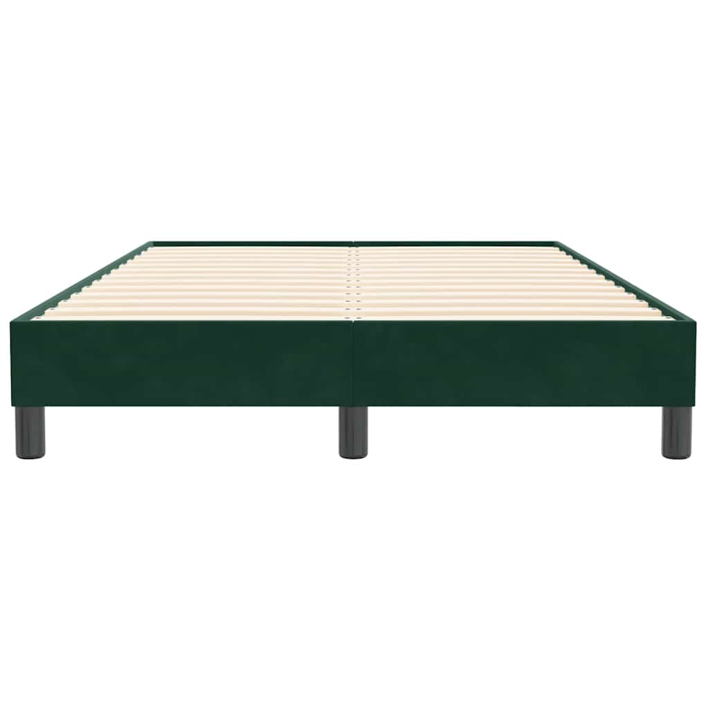 vidaXL Rama łóżka bez materaca, ciemnozielone, 120x210 cm, aksamitne