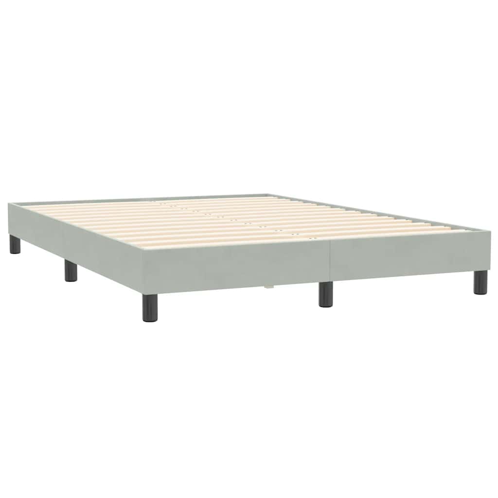 vidaXL Rama łóżka bez materaca, jasnoszara, 140x210 cm, aksamitna