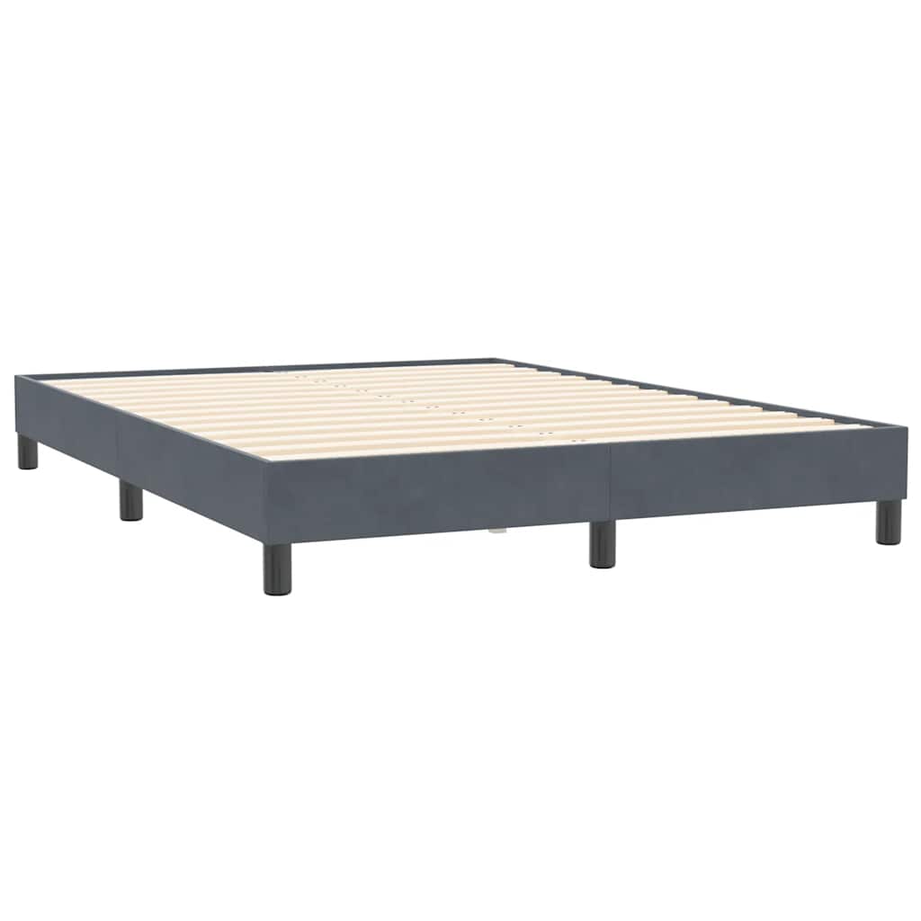 vidaXL Rama łóżka bez materaca Ciemnoszara 140x210 cm Aksamit
