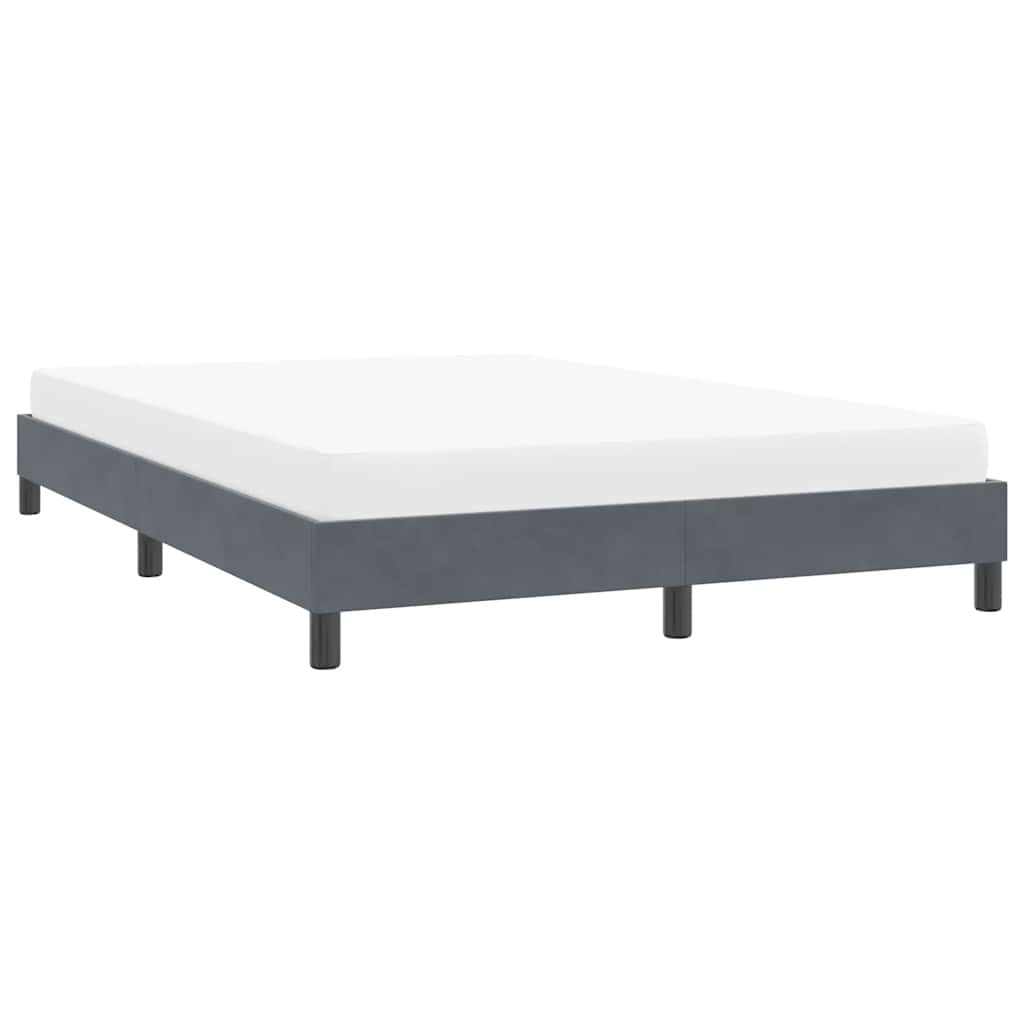 vidaXL Rama łóżka bez materaca Ciemnoszara 140x210 cm Aksamit