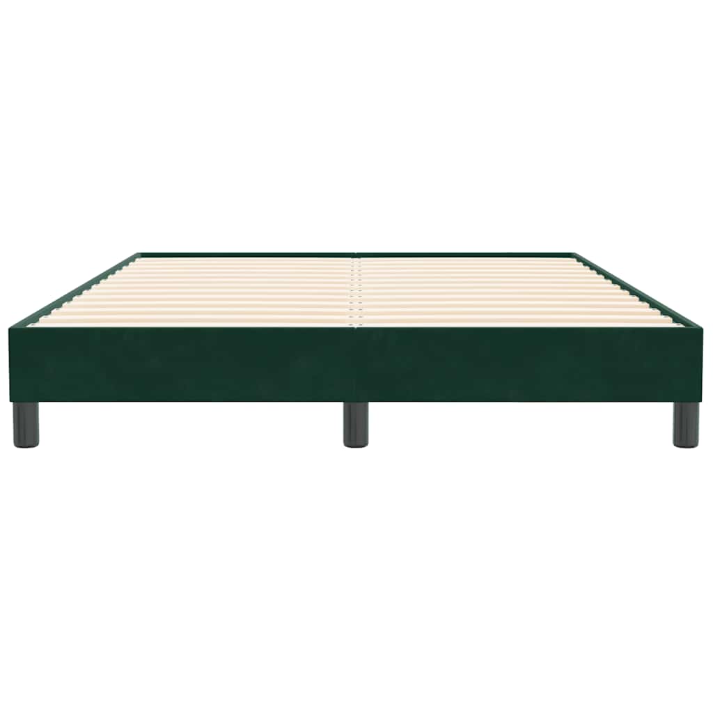 vidaXL Rama łóżka bez materaca, ciemnozielone, 140x210 cm, aksamitne
