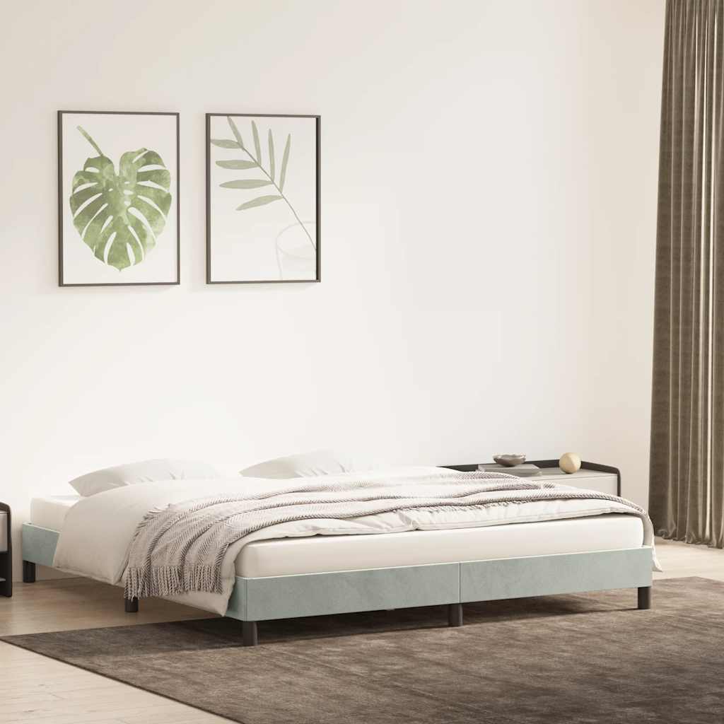vidaXL Rama łóżka bez materacem, szara, 180x210 cm, aksamit