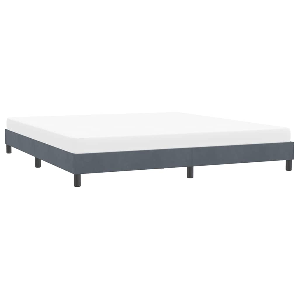 vidaXL Rama łóżka bez materaca Ciemnoszara 180x210 cm Aksamit