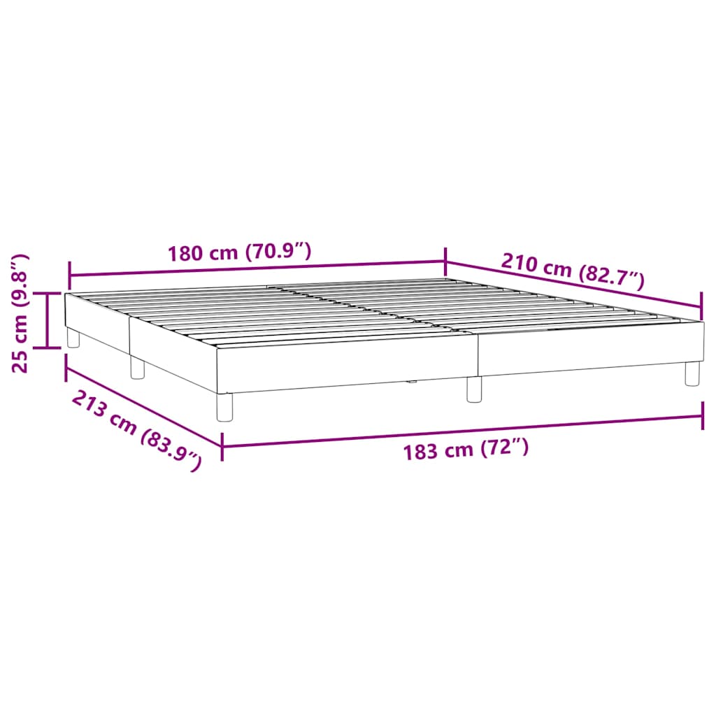 vidaXL Rama łóżka bez materaca Ciemnoszara 180x210 cm Aksamit