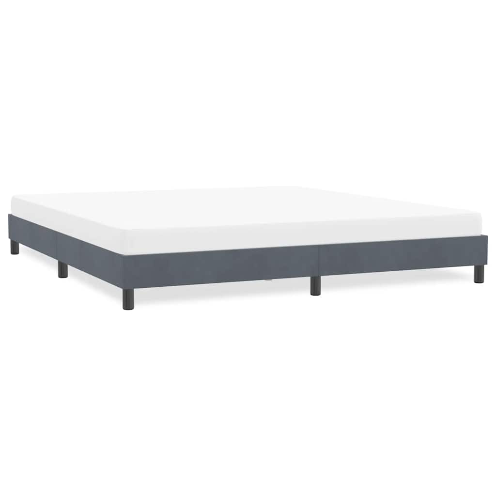 vidaXL Rama łóżka bez materaca Ciemnoszara 180x210 cm Aksamit